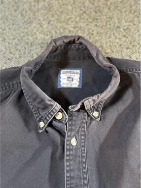 Vintage Lee Black Button-Up Shirt with GE Lighting Logo
